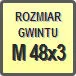 Piktogram - Rozmiar gwintu: M 48x3